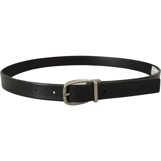 Dolce & Gabbana Black Leather Silver Chrome Metal Logo Buckle Belt 1728,67345645728,80 cm / 32 Inches,Accessories,Belts - Accessories,Belts - Men - Accessories,Black,Dolce & Gabbana,Material: Leather,Men,Men - Accessories,New with tags,Regular Belts - Bel