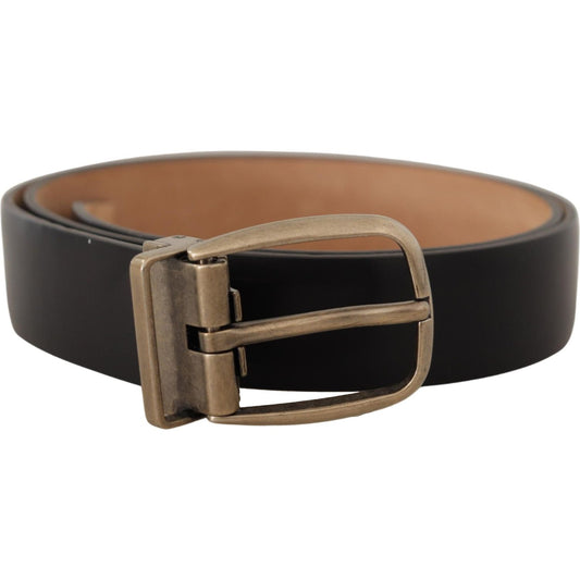 Dolce & Gabbana Black Brown Backend Leather Vintage Metal Buckle Belt 1728,67345645728,85 cm / 34 Inches,Accessories,Belts - Accessories,Belts - Men - Accessories,Black,Dolce & Gabbana,Material: Leather,Men,Men - Accessories,New with tags,Regular Belts -