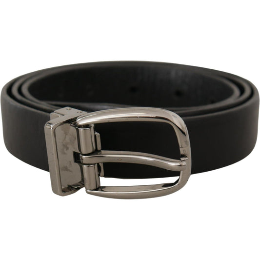 Dolce & Gabbana Black Leather Chrome Logo Metal Buckle Belt 1728,67345645728,90 cm / 36 Inches,Accessories,Belts - Accessories,Belts - Men - Accessories,Black,Dolce & Gabbana,Material: Leather,Men,Men - Accessories,New with tags,Regular Belts - Belts - Ac