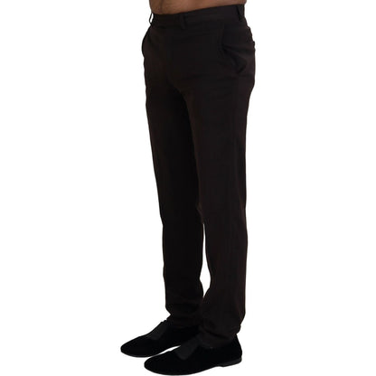 BENCIVENGA Brown Straight Fit Formal Men Pants BENCIVENGA