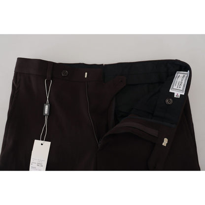 BENCIVENGA Brown Straight Fit Formal Men Pants BENCIVENGA