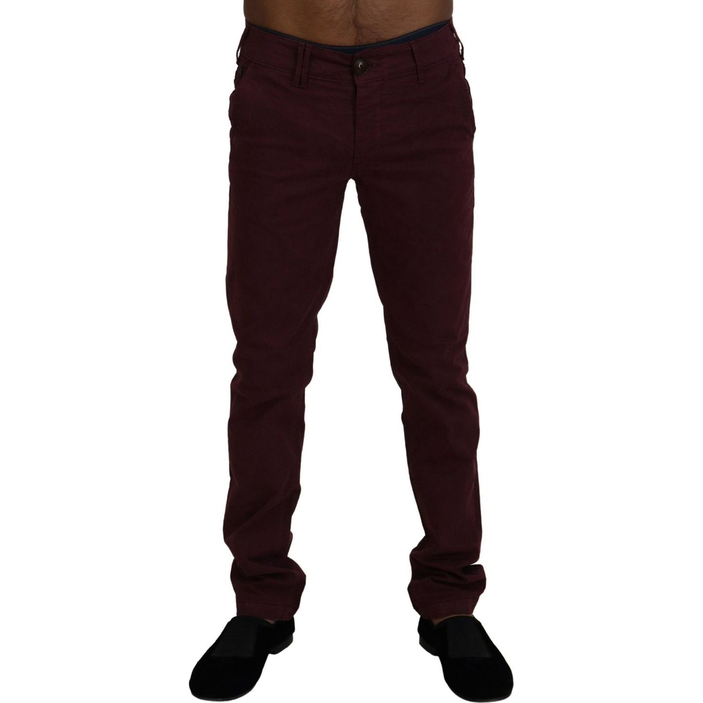 CYCLE Maroon Cotton Stretch Skinny Casual Men Pants CYCLE