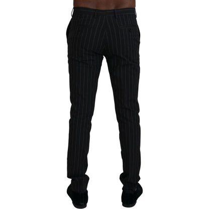BENCIVENGA Black Stripes Viscose Dress Pants BENCIVENGA
