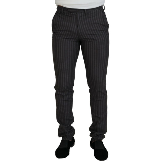 BENCIVENGA Brown Stripes Slim Fit Men Pants BENCIVENGA