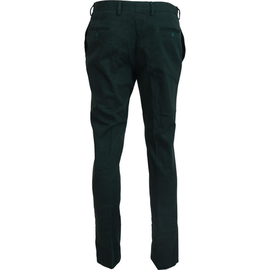 BENCIVENGA Dark Green Cotton Skinny Men Pants BENCIVENGA