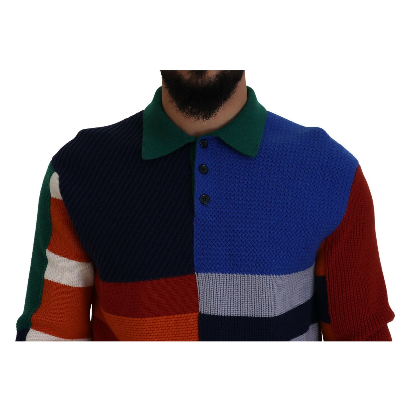 Dolce & Gabbana Multicolor Stripes Wool Pullover Sweater