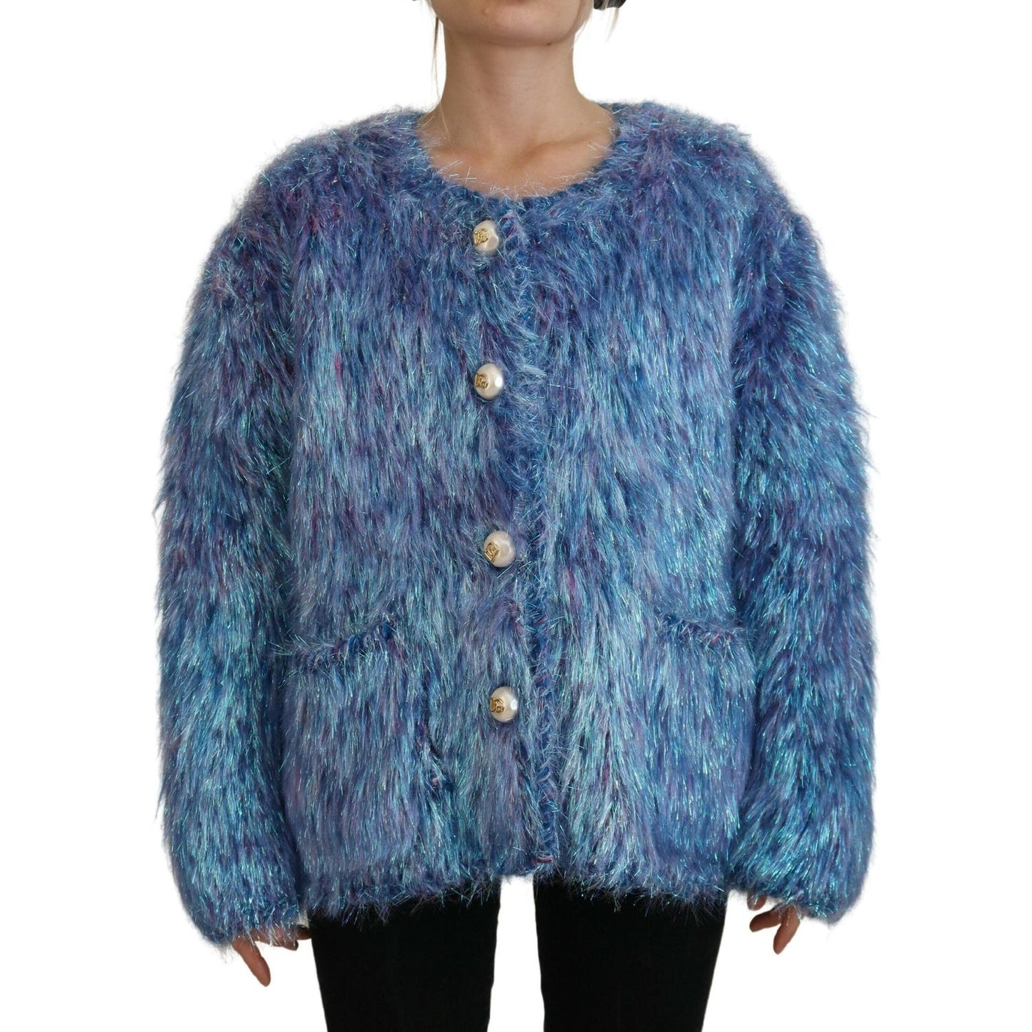 Dolce & Gabbana Multicolor Polyester Fringes Coat Jacket 1728,36% Nylon,4% Wool,5% Virgin Wool,6% Mohair,6% Viscose,67345645728,Clothing,Coats - Jackets & Coats - Clothing,Dolce & Gabbana,IT38 | XS,IT40|S,IT42|M,IT44|L,IT46|XL,Jackets & Coats - Clothing,J