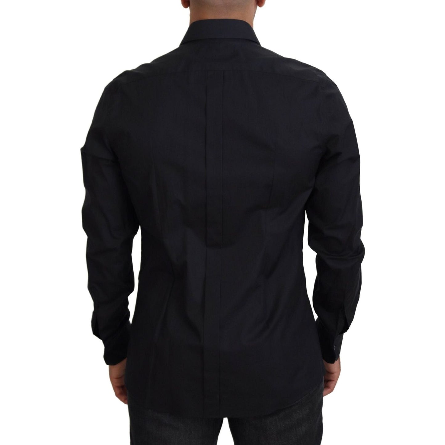 Dolce & Gabbana Black Roses Slim Fit Cotton Shirt