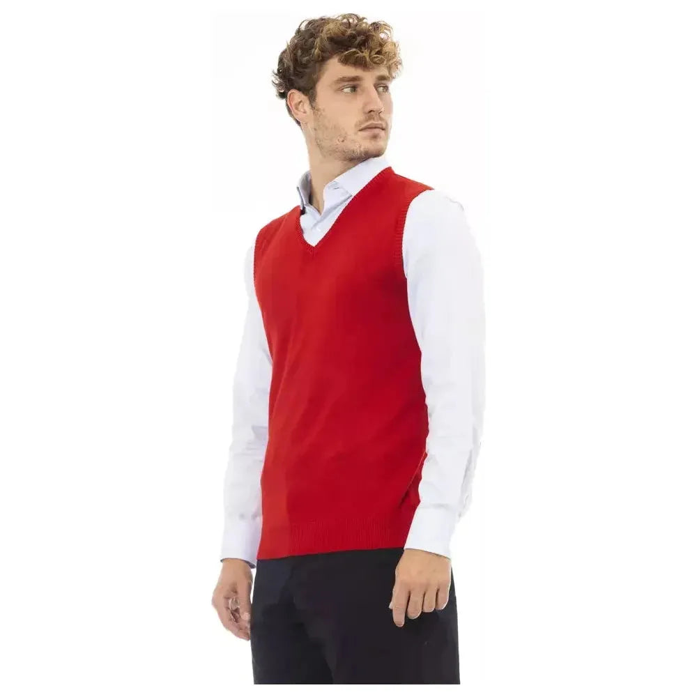 Alpha Studio Red Viscose Men Jacket