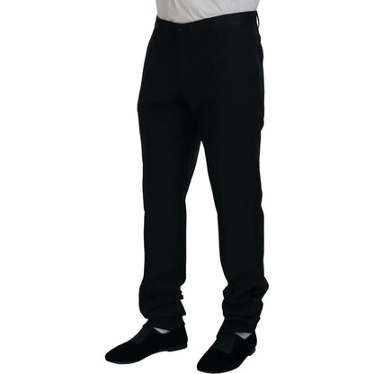 Dolce & Gabbana Black Dress Wool Silk Trouser Pants