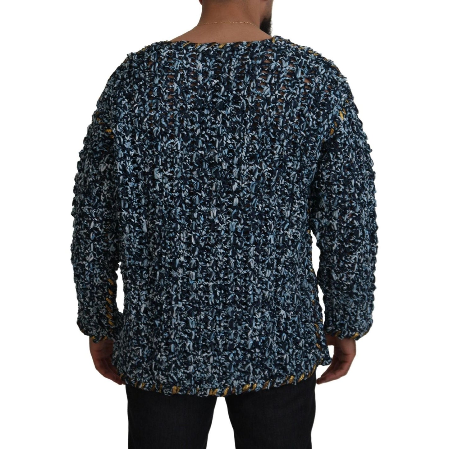 Dolce & Gabbana Blue Button Cardigan Fatto A Mano Sweater TSH83878- M