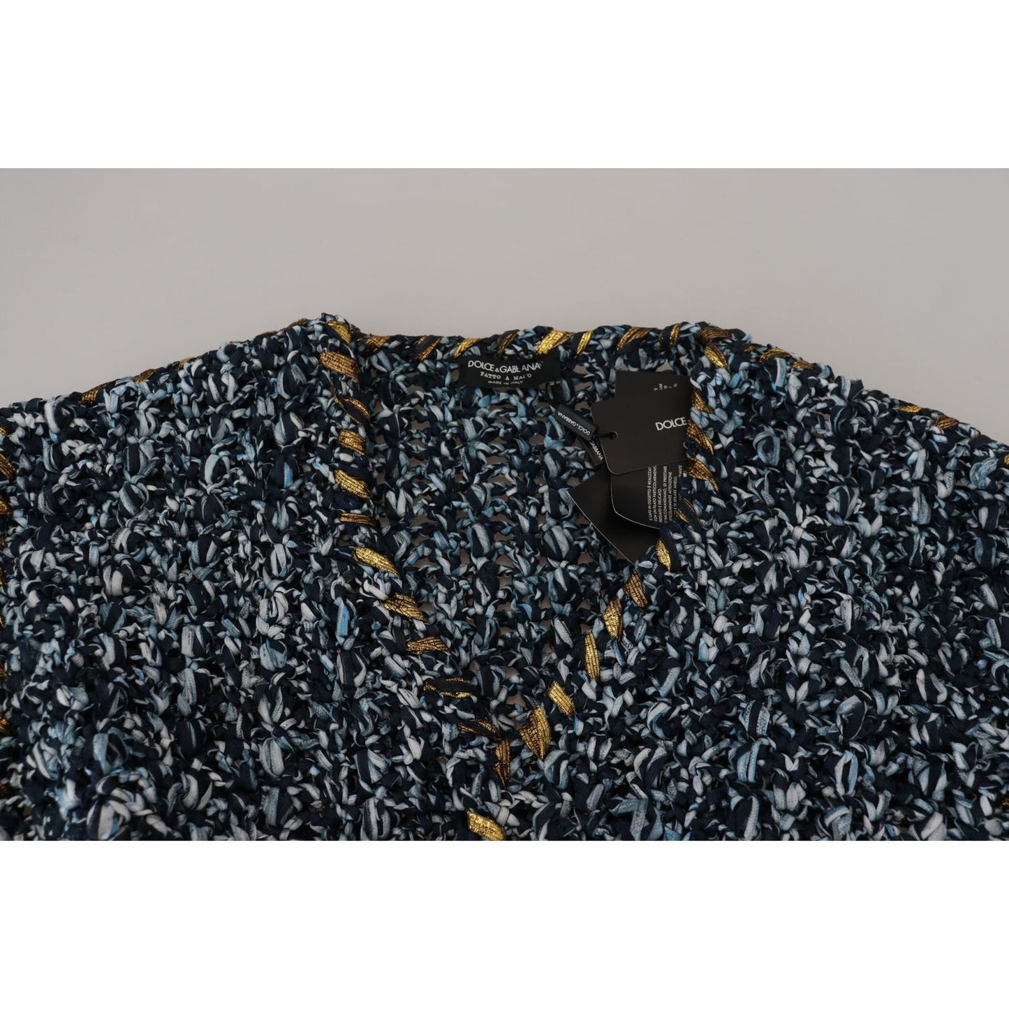 Dolce & Gabbana Blue Button Cardigan Fatto A Mano Sweater TSH83878- M