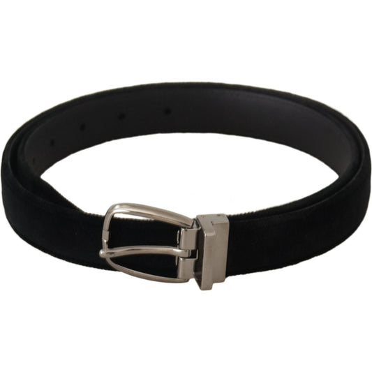 Dolce & Gabbana Black Classic Velvet Silver Tone Metal Buckle Belt 1728,67345645728,90 cm / 36 Inches,95 cm / 38 Inches,Accessories,Belts - Accessories,Belts - Men - Accessories,Black,Dolce & Gabbana,Material: Velvet,Men,Men - Accessories,New with tags,Re