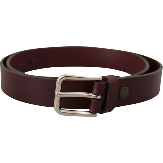 Dolce & Gabbana Maroon Calf Leather Silver Tone Metal Buckle Belt 1728,67345645728,80 cm / 32 Inches,Accessories,Belts - Accessories,Belts - Men - Accessories,Dolce & Gabbana,Maroon,Material: Leather,Men,Men - Accessories,New with tags,Regular Belts - Bel