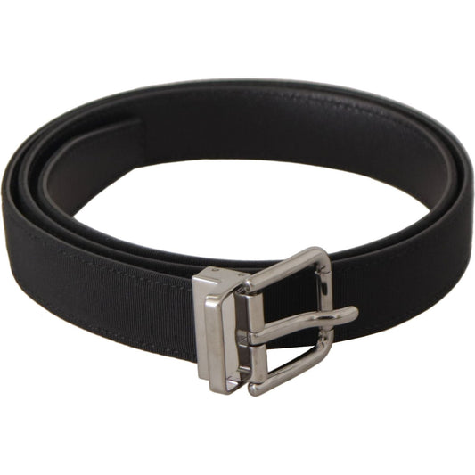 Dolce & Gabbana Black Canvas Leather Silver Metal Buckle Belt 1728,67345645728,85 cm / 34 Inches,Accessories,Belts - Accessories,Belts - Men - Accessories,Black,Dolce & Gabbana,Material: Leather,Men,Men - Accessories,New with tags,Regular Belts - Belts -