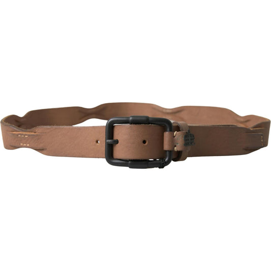 Ermanno Scervino Brown Leather Metal Buckle Waist Men Belt 1728,67345645728,95 cm / 38 Inches,Accessories,Belts - Accessories,Belts - Men - Accessories,Brown,Ermanno Scervino,High-Waist Belts - Belts - Accessories,Material: 100% Leather,Men,Men - Accessor