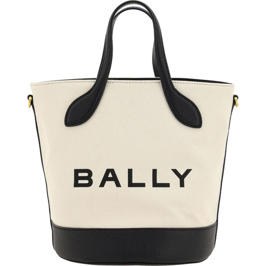 Bally White and Black Leather Bucket Bag Bally
