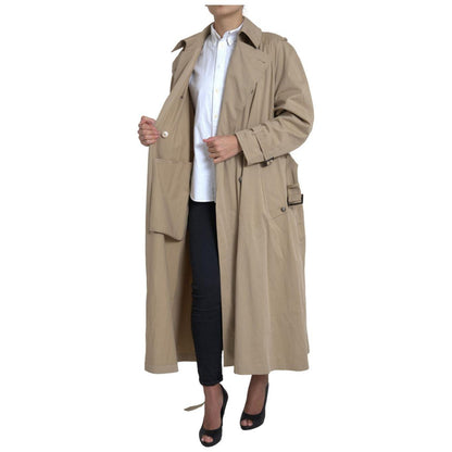 Dolce & Gabbana Khaki Double Breasted Trench Coat Jacket 1728,3% Elastane,67345645728,Beige,Clothing,Dolce & Gabbana,IT46|XL,Jackets & Coats - Clothing,Jackets & Coats - Women - Clothing,Material: 97% Cotton,New with tags,Trench Coats - Jackets & Coats -