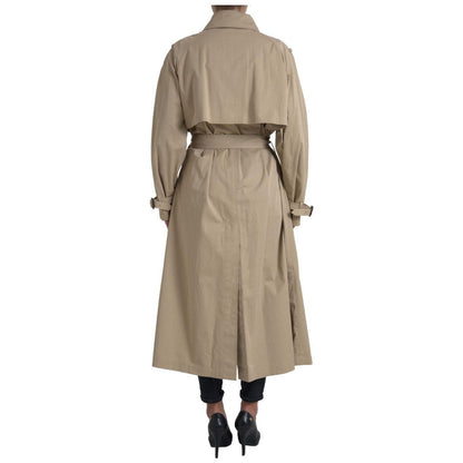 Dolce & Gabbana Khaki Double Breasted Trench Coat Jacket 1728,3% Elastane,67345645728,Beige,Clothing,Dolce & Gabbana,IT46|XL,Jackets & Coats - Clothing,Jackets & Coats - Women - Clothing,Material: 97% Cotton,New with tags,Trench Coats - Jackets & Coats -