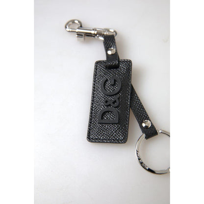 Dolce & Gabbana Black DG Logo Leather Silver Metal Keychain 1728,67345645728,Accessories,Dolce & Gabbana,Keychains - Men - Accessories,Keychains - Other Accessories - Accessories,Material: Leather,Men,Men - Accessories,New with tags,Other Accessories - Ac
