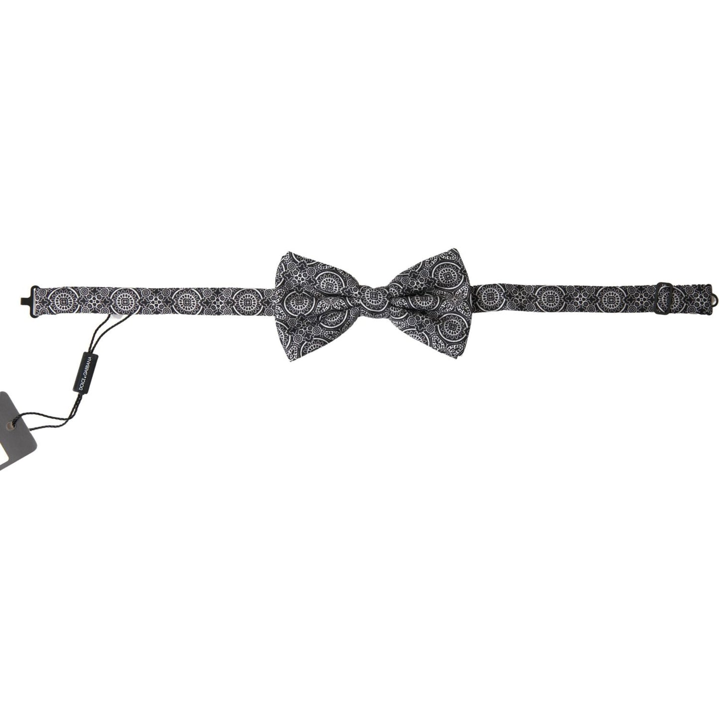 Dolce & Gabbana Black White Pattern Adjustable Neck Papillon Bow Tie 1728,67345645728,Accessories,Black/White,Bowties - Ties and Formal Accessories - Accessories,Dolce & Gabbana,Material: 100% Silk,Men,Men - Accessories,New with tags,Ties & Bowties - Men