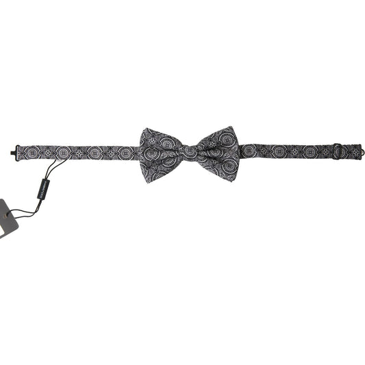 Dolce & Gabbana Black White Pattern Adjustable Neck Papillon Bow Tie 1728,67345645728,Accessories,Black/White,Bowties - Ties and Formal Accessories - Accessories,Dolce & Gabbana,Material: 100% Silk,Men,Men - Accessories,New with tags,Ties & Bowties - Men