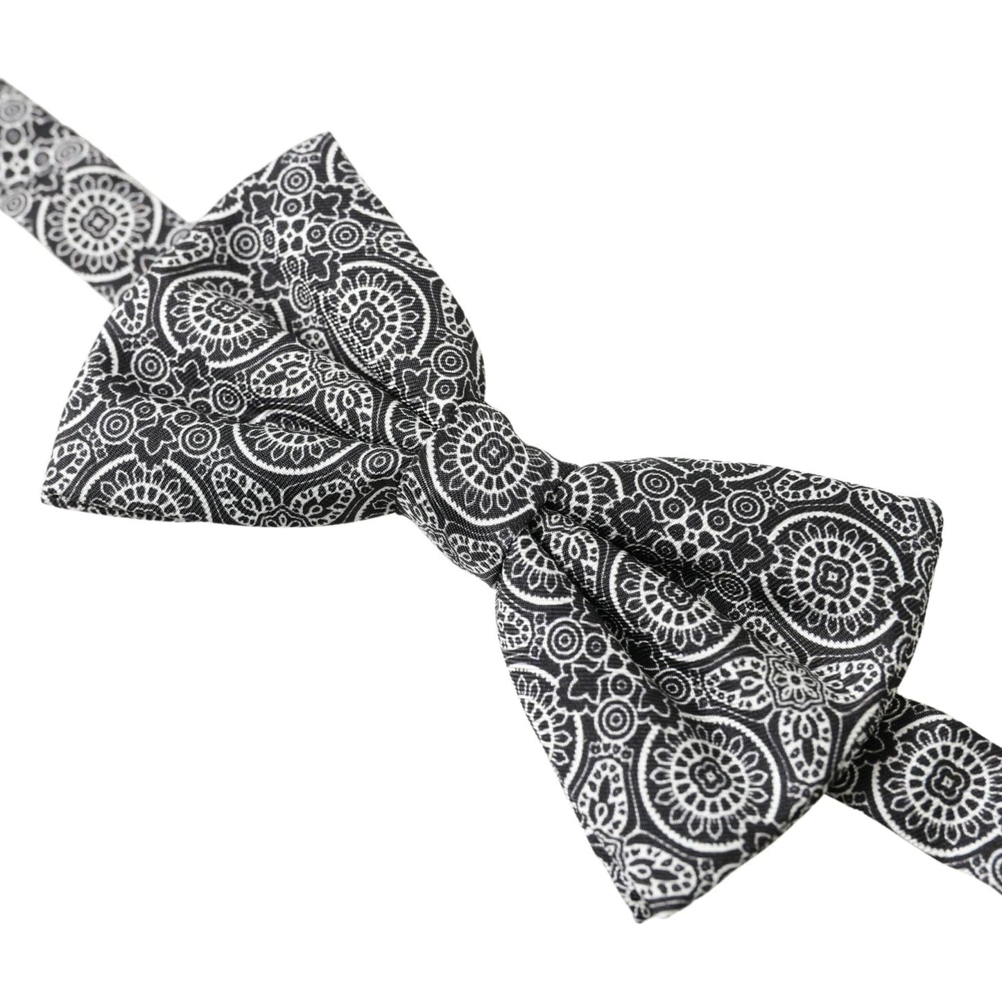 Dolce & Gabbana Black White Pattern Adjustable Neck Papillon Bow Tie 1728,67345645728,Accessories,Black/White,Bowties - Ties and Formal Accessories - Accessories,Dolce & Gabbana,Material: 100% Silk,Men,Men - Accessories,New with tags,Ties & Bowties - Men