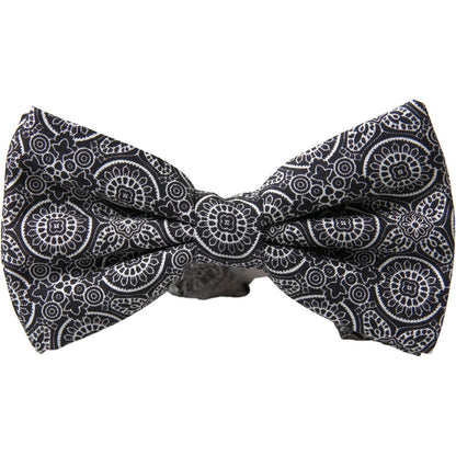 Dolce & Gabbana Black White Pattern Adjustable Neck Papillon Bow Tie 1728,67345645728,Accessories,Black/White,Bowties - Ties and Formal Accessories - Accessories,Dolce & Gabbana,Material: 100% Silk,Men,Men - Accessories,New with tags,Ties & Bowties - Men