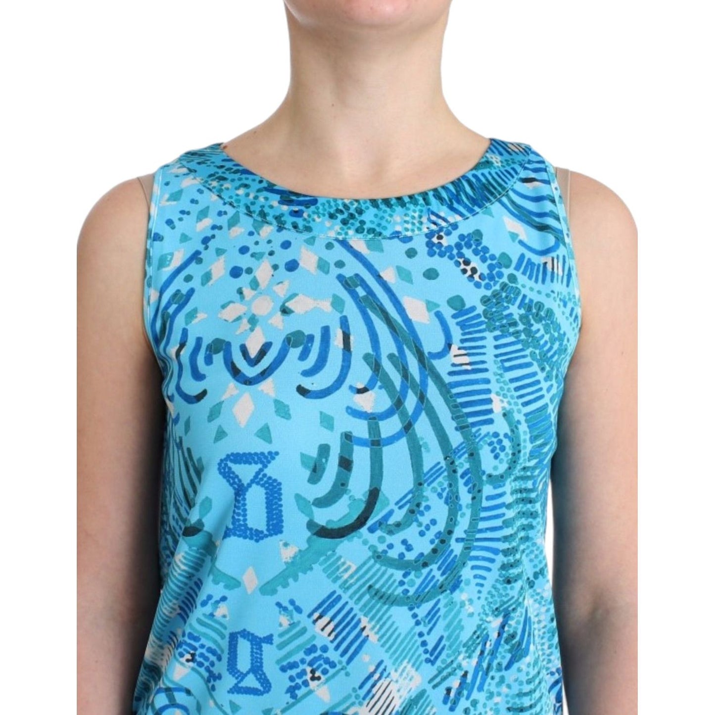 John Galliano Blue printed tank top SIG11879-3