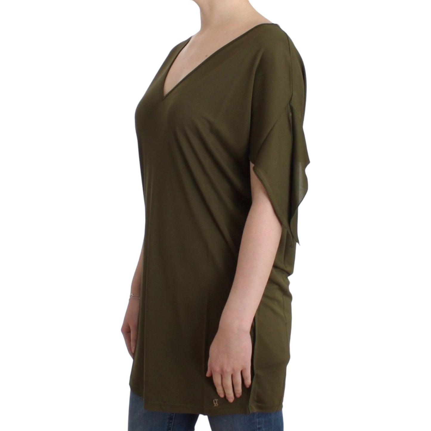 John Galliano Green shortsleeved blouse top John Galliano