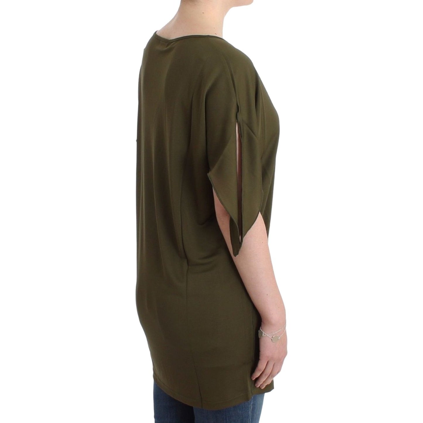 John Galliano Green shortsleeved blouse top John Galliano