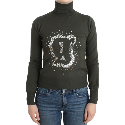 John Galliano Green wool turtleneck sweater John Galliano