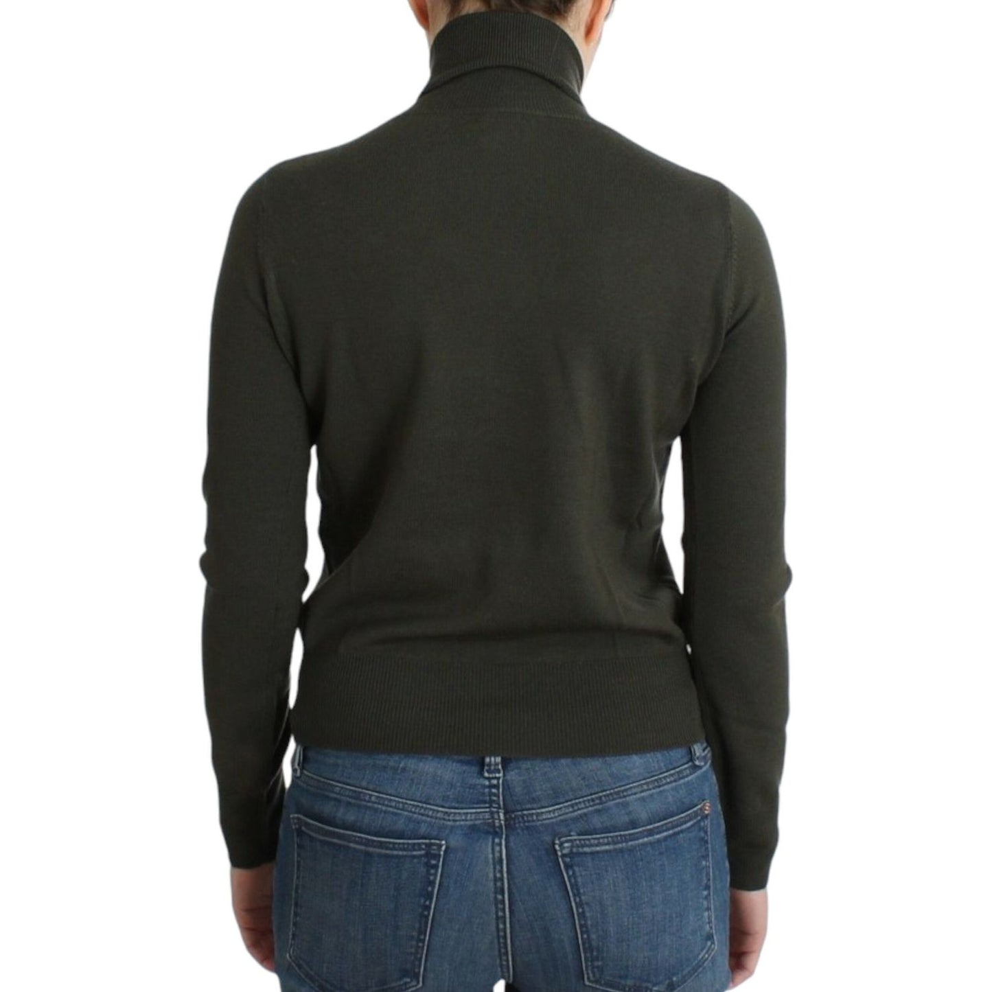 John Galliano Green wool turtleneck sweater John Galliano