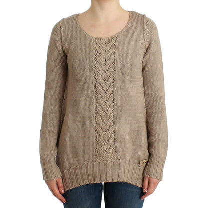Cavalli Beige knitted wool sweater Cavalli