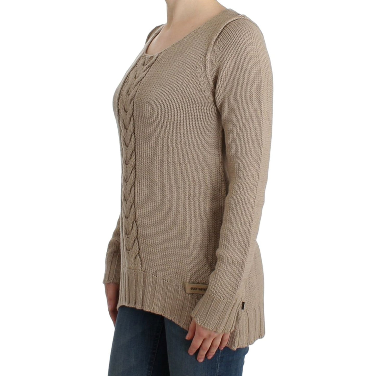 Cavalli Beige knitted wool sweater Cavalli