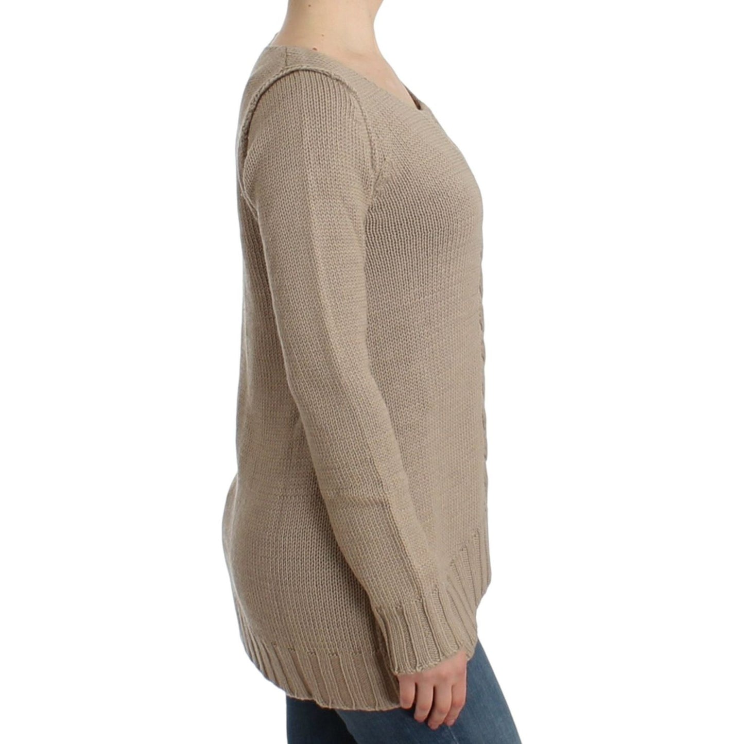Cavalli Beige knitted wool sweater Cavalli
