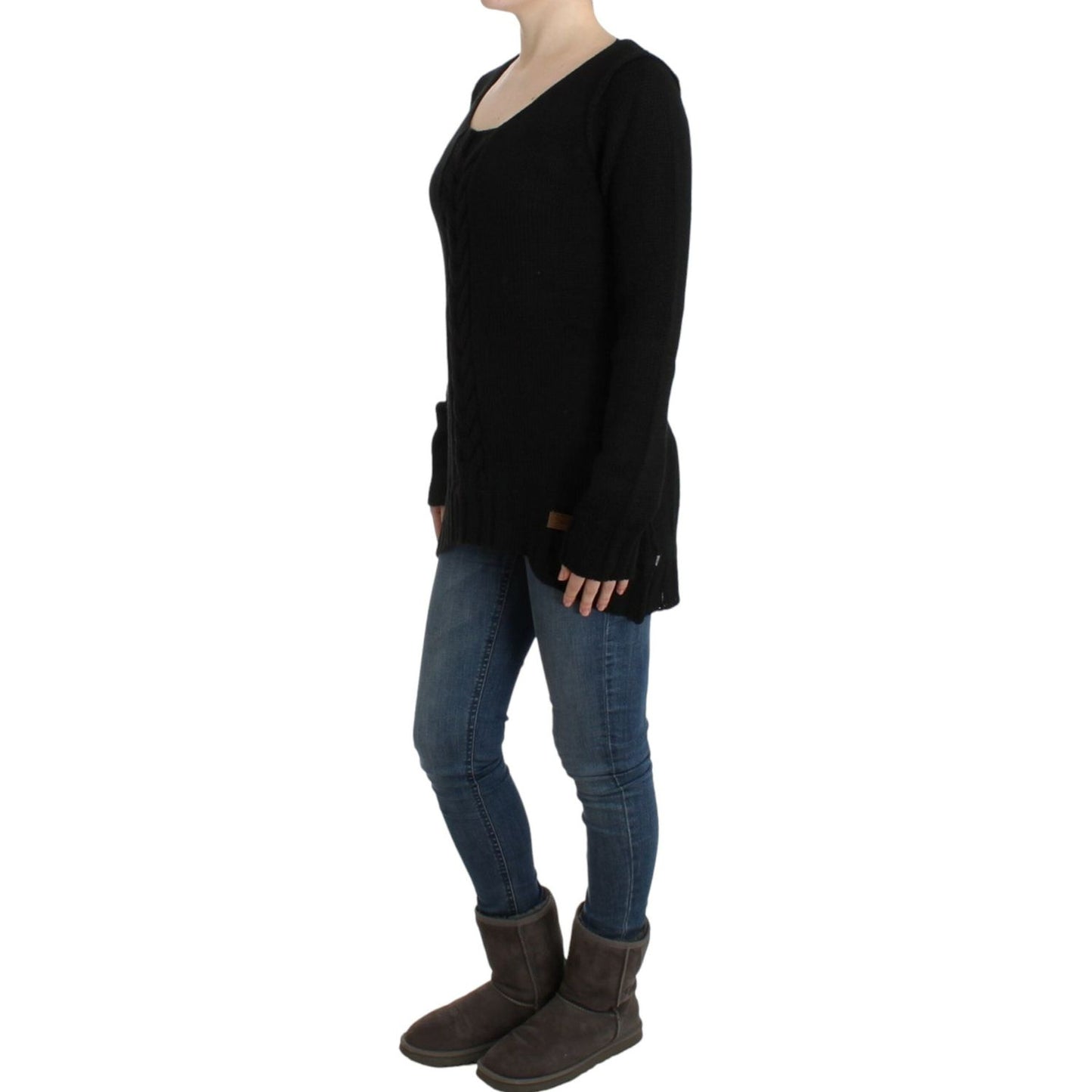 Cavalli Black knitted wool sweater Cavalli
