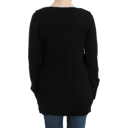 Cavalli Black knitted wool sweater Cavalli