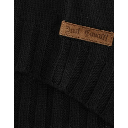 Cavalli Black knitted wool sweater Cavalli