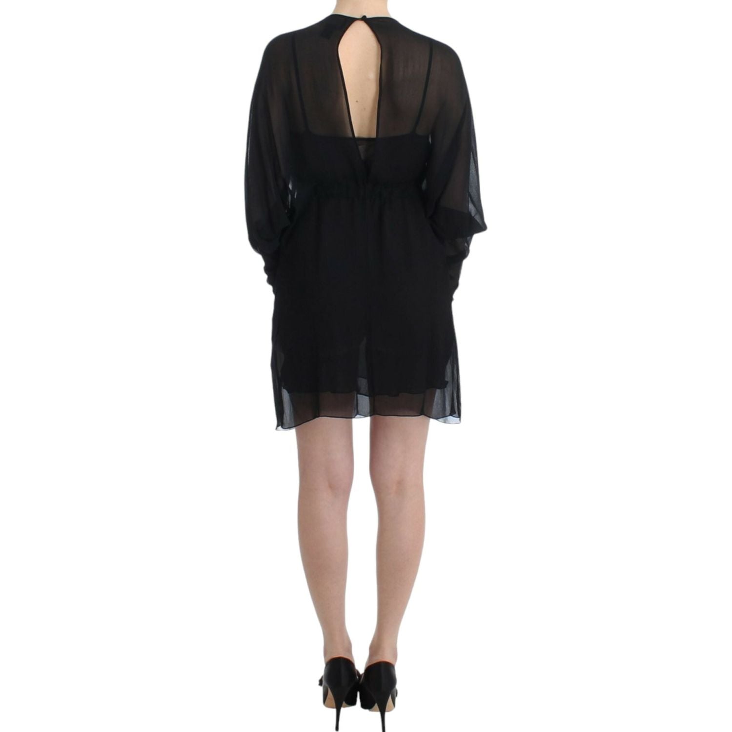 Cavalli Black long sleeve silk dress