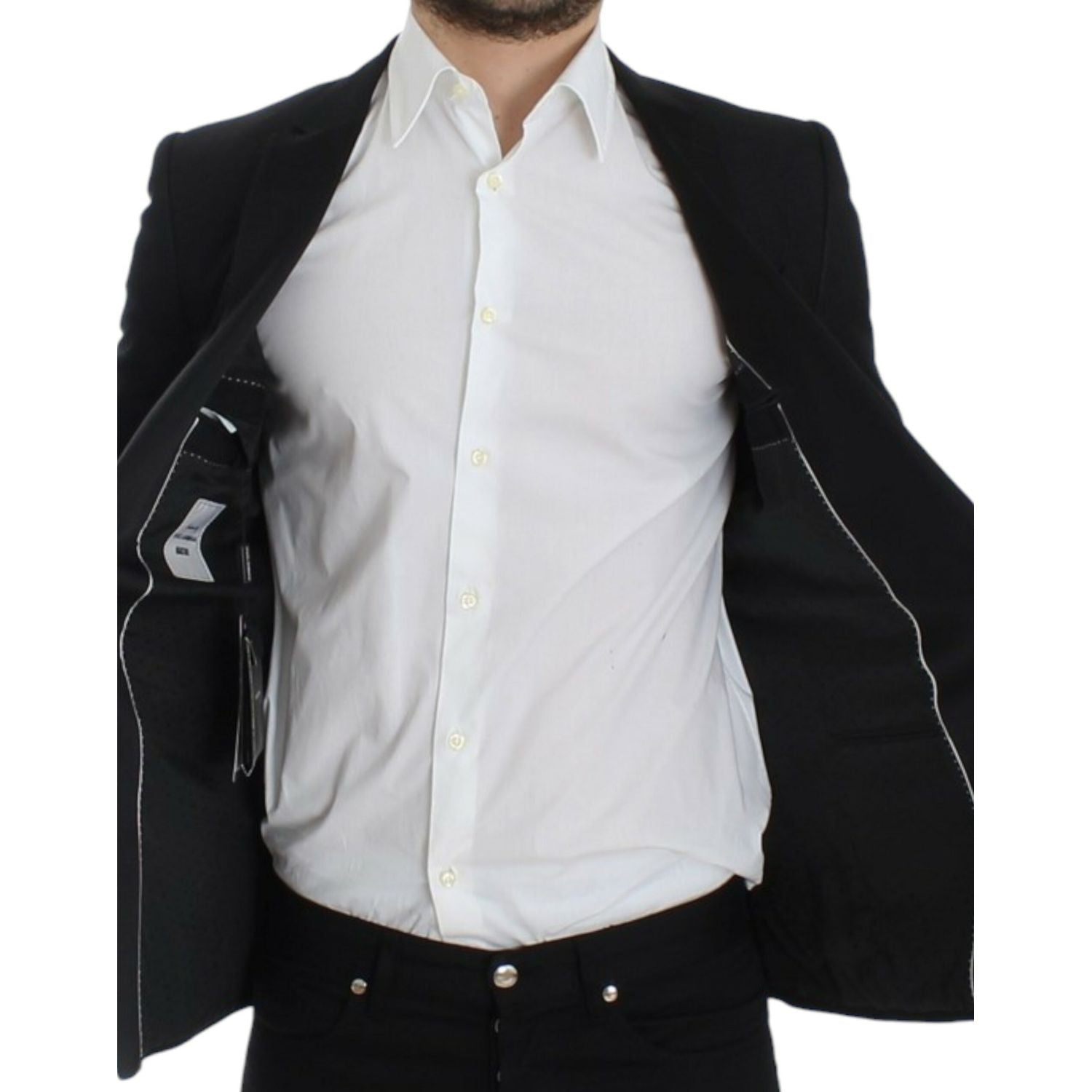 Dolce & Gabbana Black wool MARTINI slim blazer