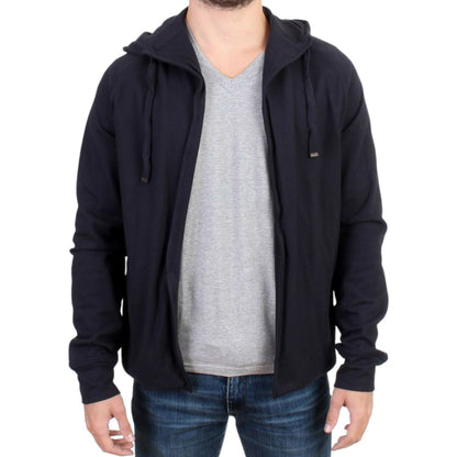 Costume National Blue hooded cotton sweater