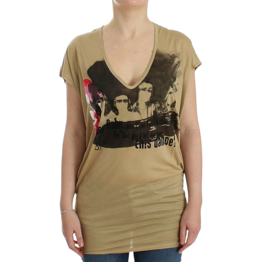 Costume National Beige motive print t-shirt Costume National