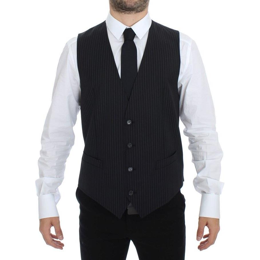 Dolce & Gabbana Gray Stretch Formal Dress Vest Gilet Dolce & Gabbana
