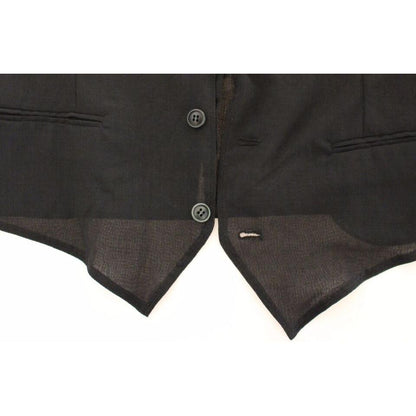 Dolce & Gabbana Black Wool Formal Dress Vest Gilet Jacket Dolce & Gabbana