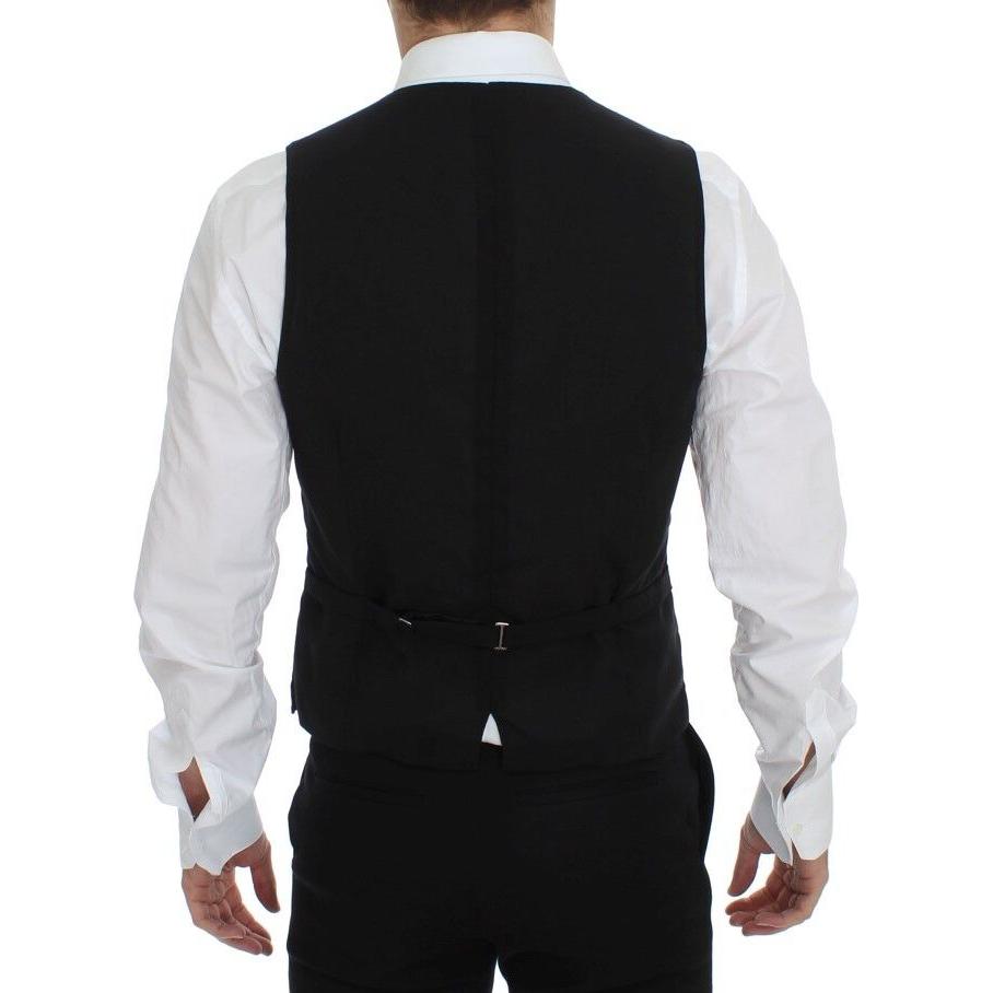 Dolce & Gabbana Black Wool Formal Dress Vest Gilet Jacket Dolce & Gabbana