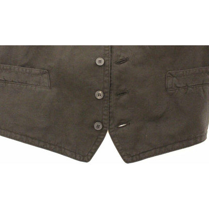 Dolce & Gabbana Black Flax Cotton Dress Vest Blazer