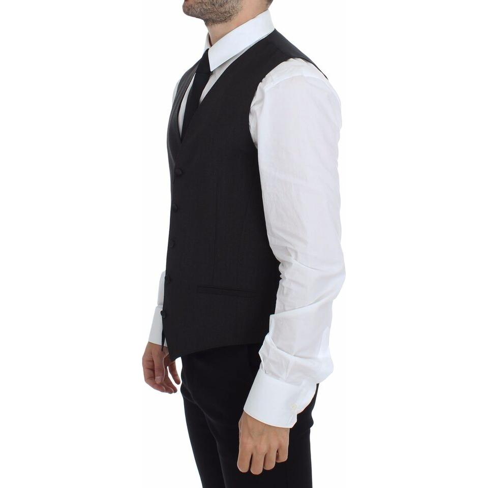 Dolce & Gabbana Gray Wool Stretch Dress Vest Jacket Blazer Dolce & Gabbana