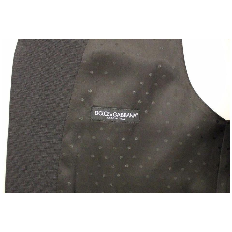 Dolce & Gabbana Black Wool Silk Stretch Dress Vest Blazer Dolce & Gabbana