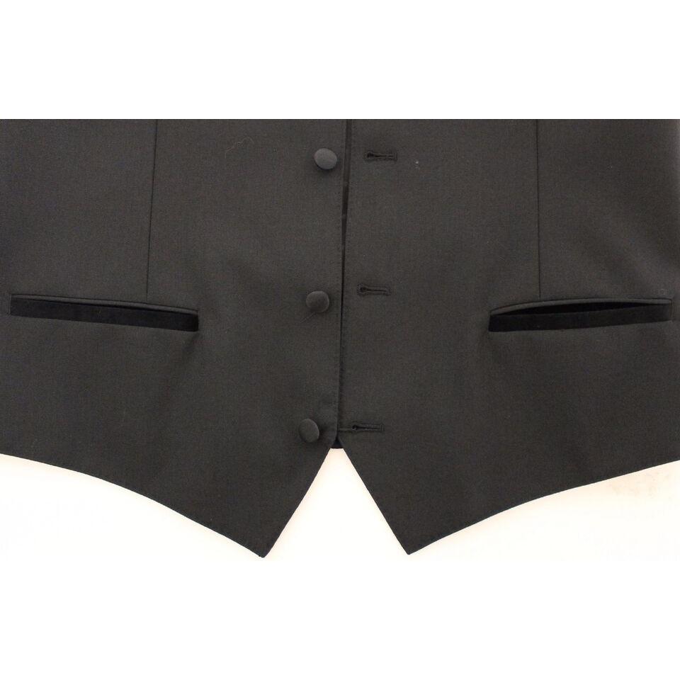 Dolce & Gabbana Black Wool Silk Stretch Dress Vest Blazer Dolce & Gabbana